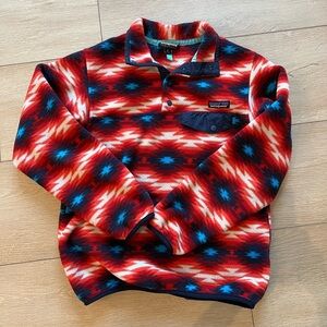 Patagonia Synchilla Red and Blue Fleece Pullover women’s XS